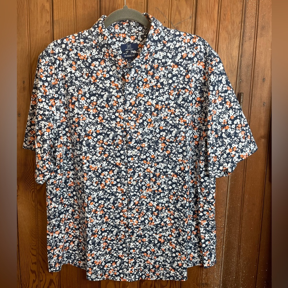 ⭐️George floral casual button down XL